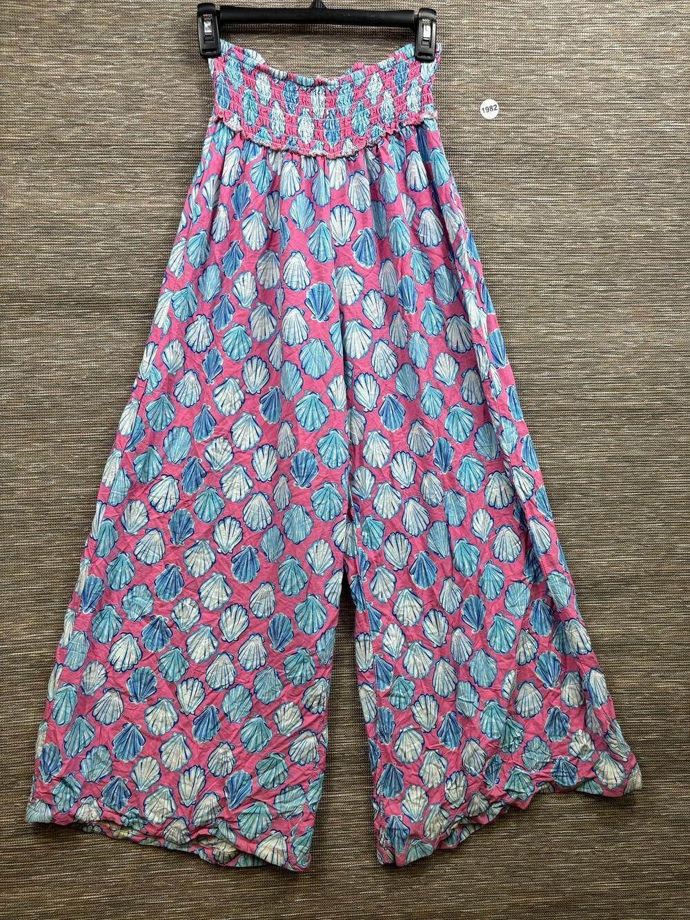 Simply Southern Pants Womens One Size Pink Seashell Harem Elastic Waist Beachy